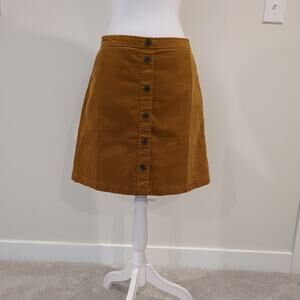 J. Crew Brown Corduroy Academia Mini Skirt Womens 12 Lined Minimalist BA838